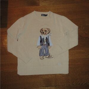 Ralph Lauren Cream Sweater with Bear Motif
